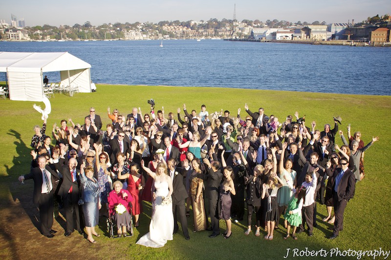 Group photo of wedding guests - wedding photography sydney